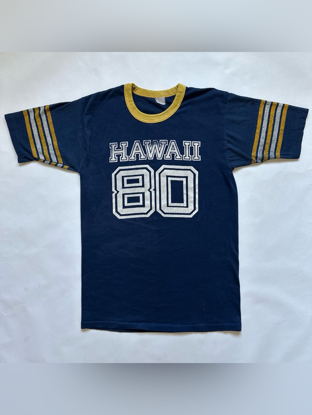 Vintage Hawaii souvenir ringer cotton football jersey shirt 80s true VTG